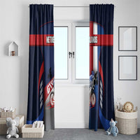 Netherlands Cycling Window Curtain Sporty Style Navy - Wonder Print Shop