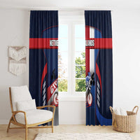 Netherlands Cycling Window Curtain Sporty Style Navy - Wonder Print Shop