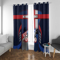Netherlands Cycling Window Curtain Sporty Style Navy - Wonder Print Shop