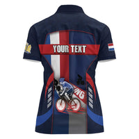 Personalized Netherlands Cycling Women Polo Shirt Sporty Style Navy - Wonder Print Shop