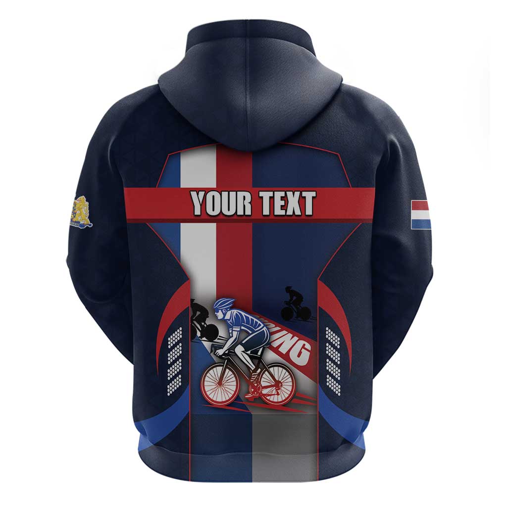 Personalized Netherlands Cycling Zip Hoodie Sporty Style Navy - Wonder Print Shop