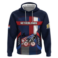 Personalized Netherlands Cycling Zip Hoodie Sporty Style Navy - Wonder Print Shop