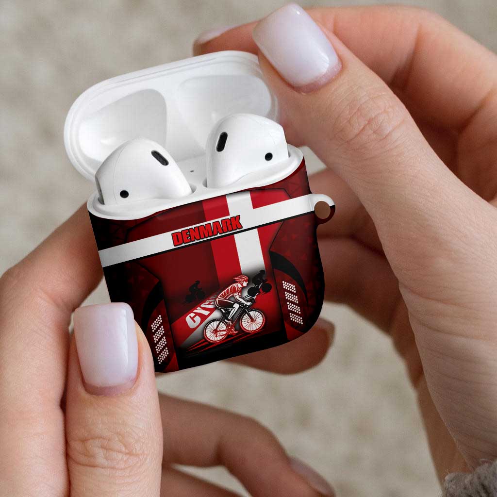 Denmark Cycling AirPods Case Sporty Style Red - Wonder Print Shop