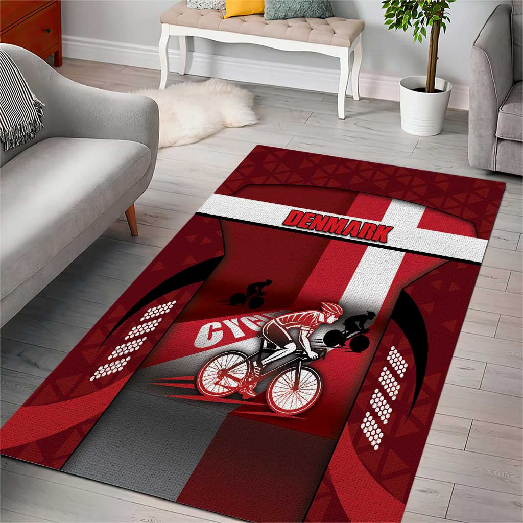 Denmark Cycling Area Rug Sporty Style Red - Wonder Print Shop