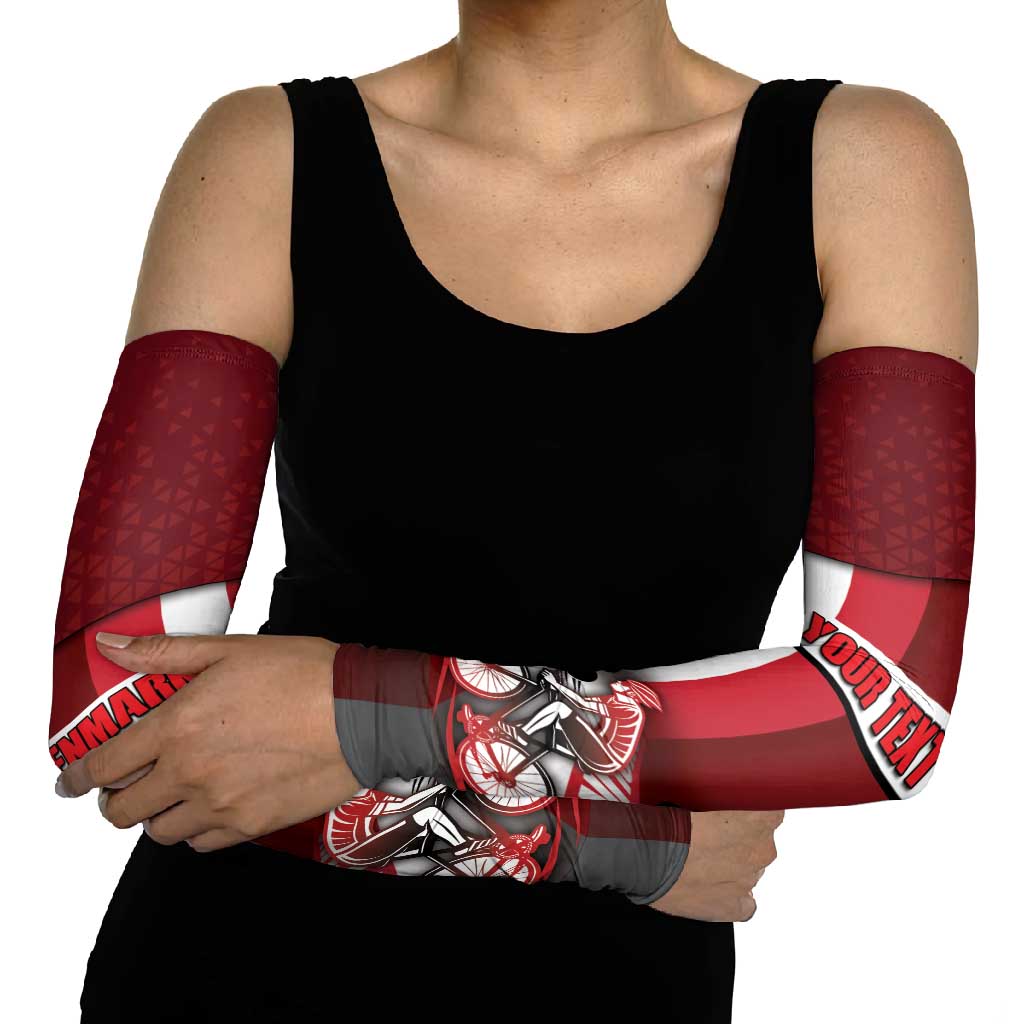 Personalized Denmark Cycling Arm Sleeves Sporty Style Red - Wonder Print Shop