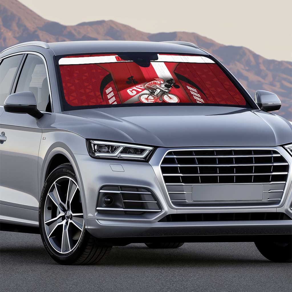 Denmark Cycling Auto Sun Shade Sporty Style Red - Wonder Print Shop