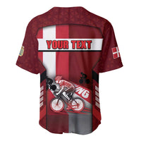 Personalized Denmark Cycling Baseball Jersey Sporty Style Red - Wonder Print Shop