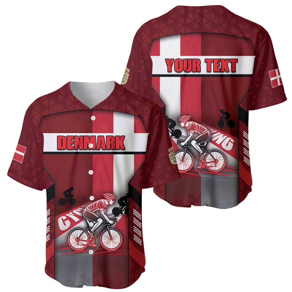 Personalized Denmark Cycling Baseball Jersey Sporty Style Red - Wonder Print Shop