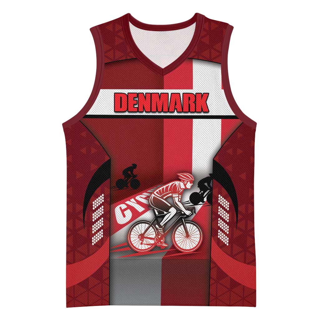 Personalized Denmark Cycling Basketball Jersey Sporty Style Red - Wonder Print Shop