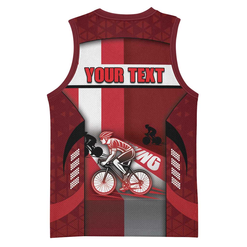 Personalized Denmark Cycling Basketball Jersey Sporty Style Red - Wonder Print Shop