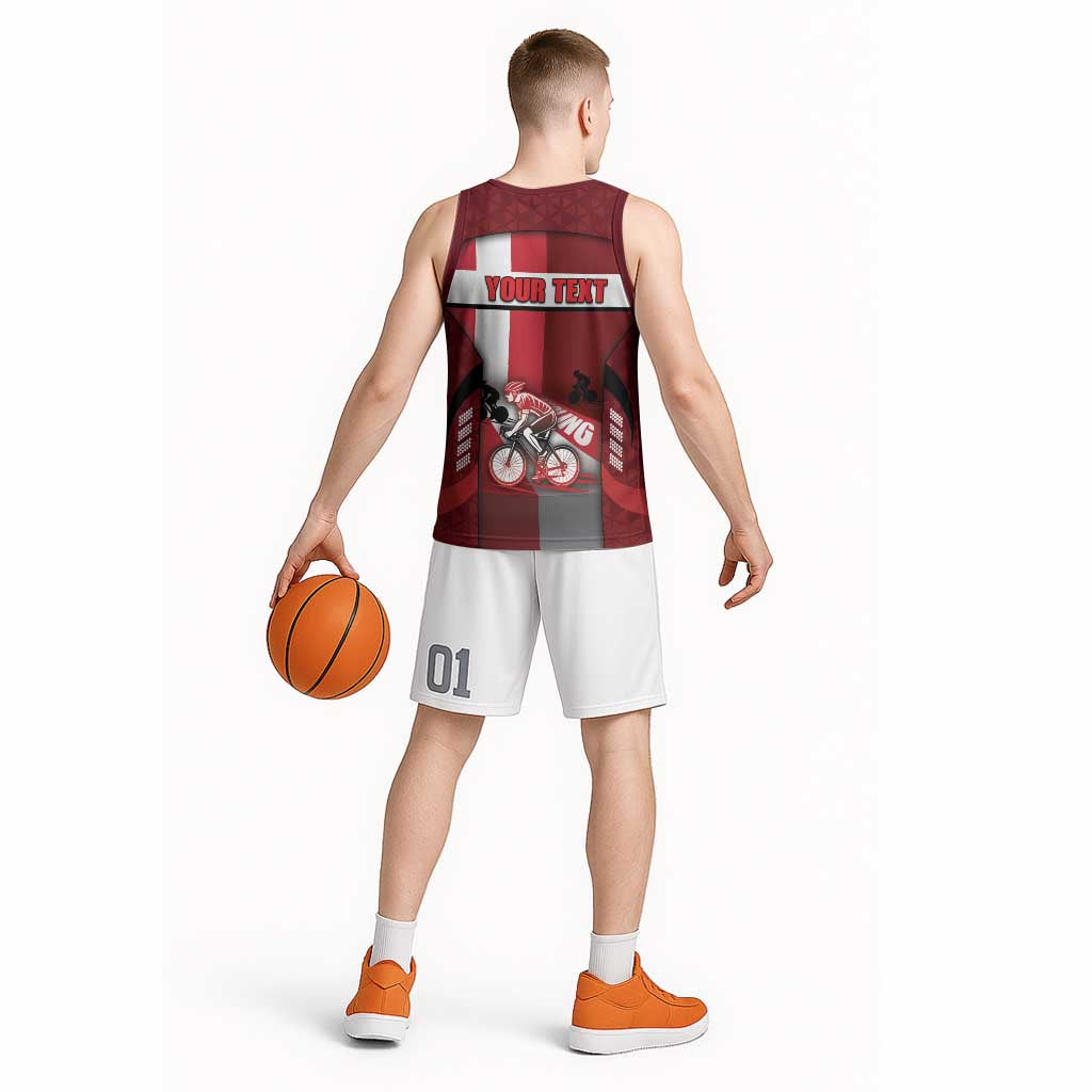 Personalized Denmark Cycling Basketball Jersey Sporty Style Red - Wonder Print Shop