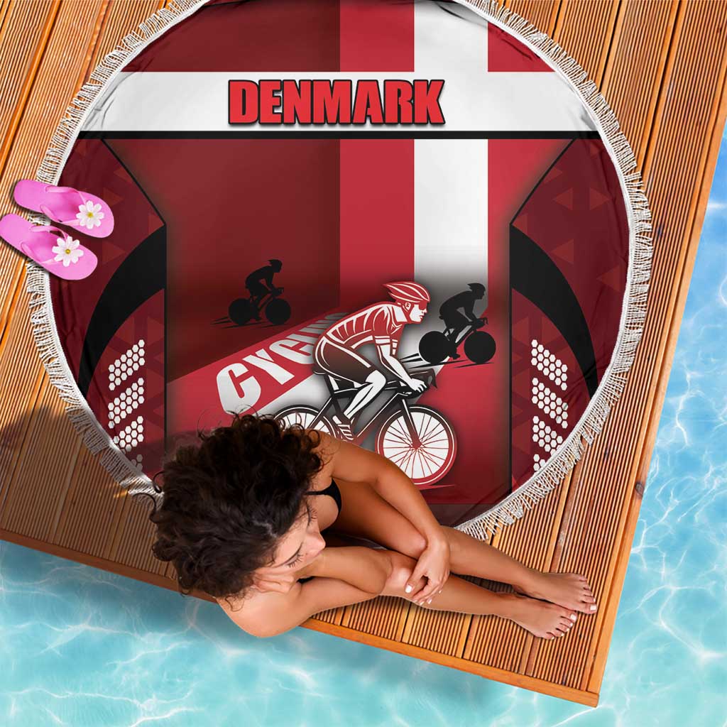 Denmark Cycling Beach Blanket Sporty Style Red - Wonder Print Shop