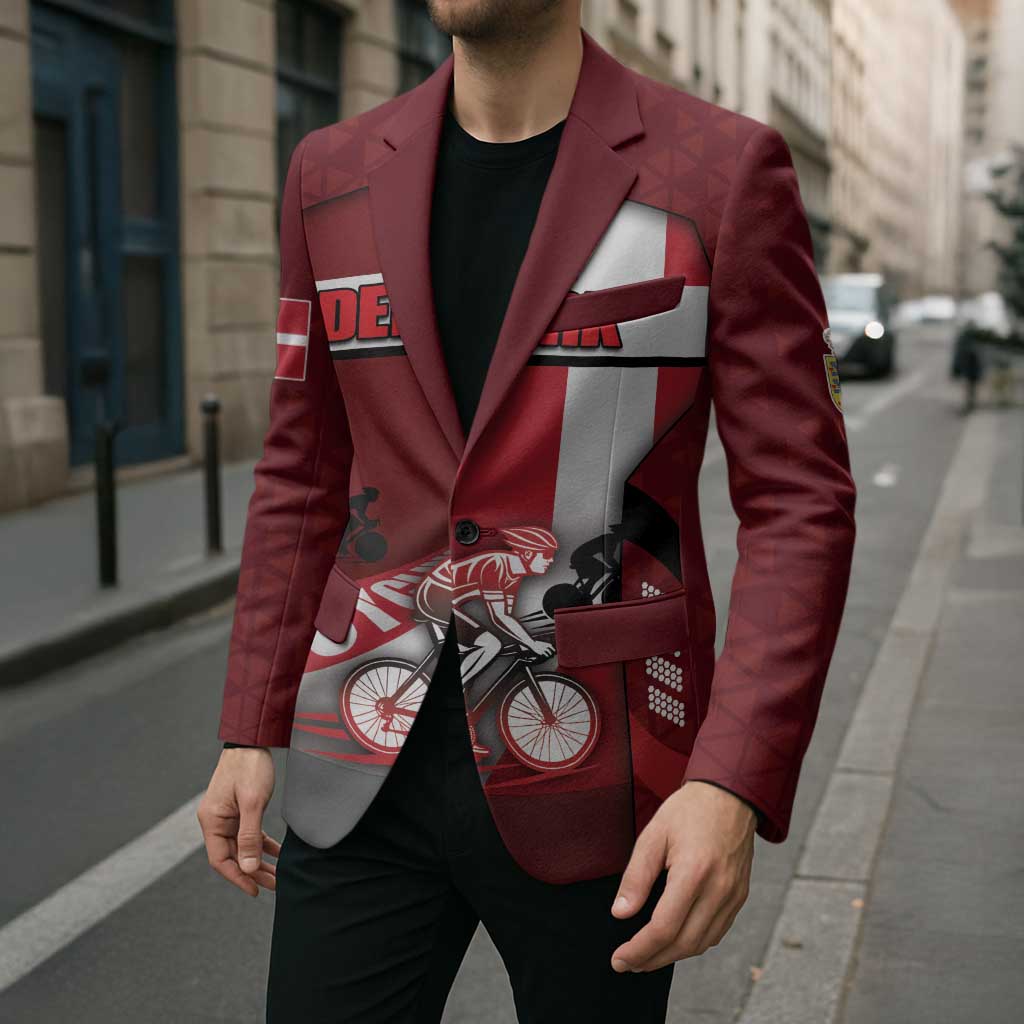 Personalized Denmark Cycling Blazer Sporty Style Red - Wonder Print Shop