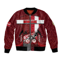 Personalized Denmark Cycling Bomber Jacket Sporty Style Red - Wonder Print Shop