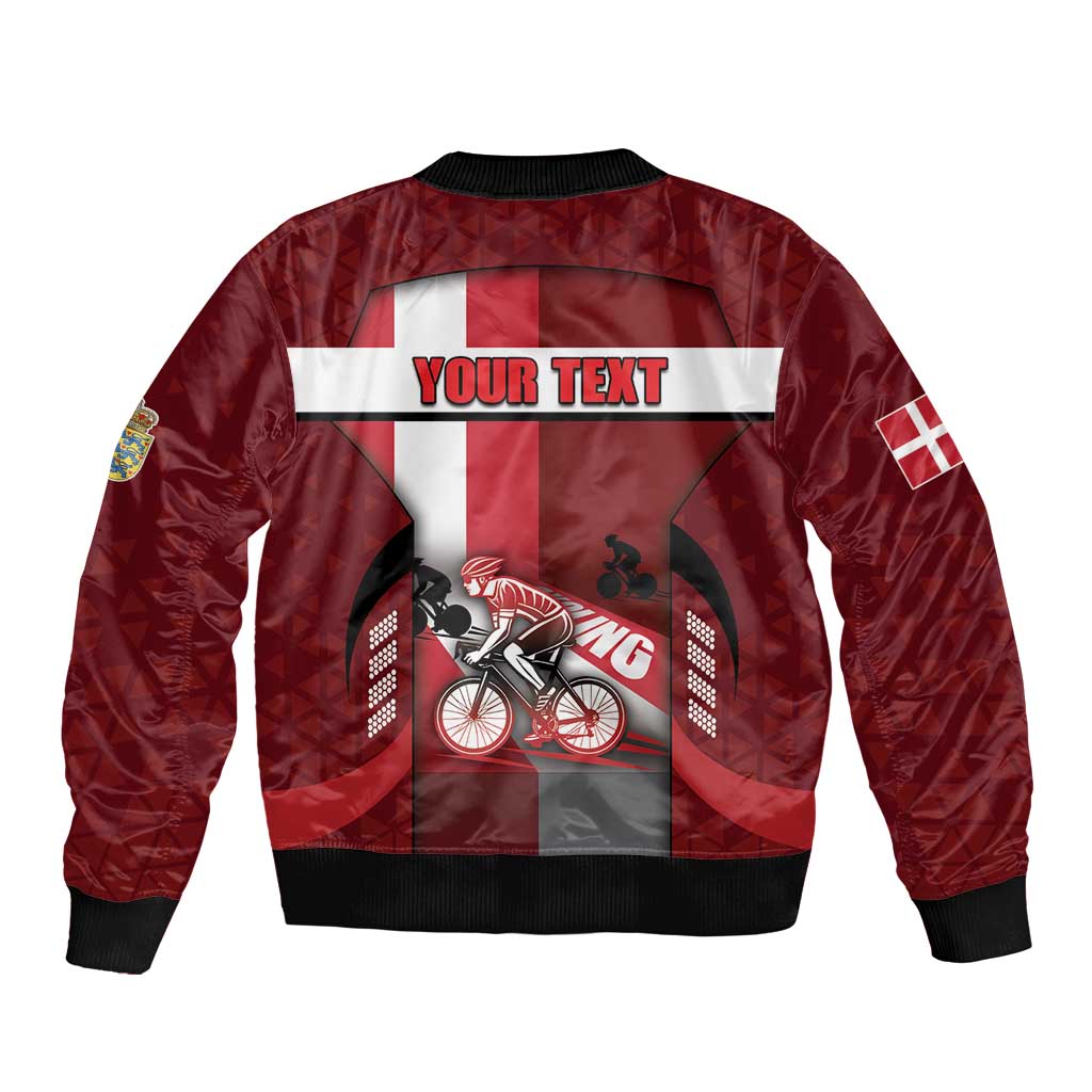 Personalized Denmark Cycling Bomber Jacket Sporty Style Red - Wonder Print Shop