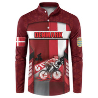 Personalized Denmark Cycling Button Sweatshirt Sporty Style Red - Wonder Print Shop