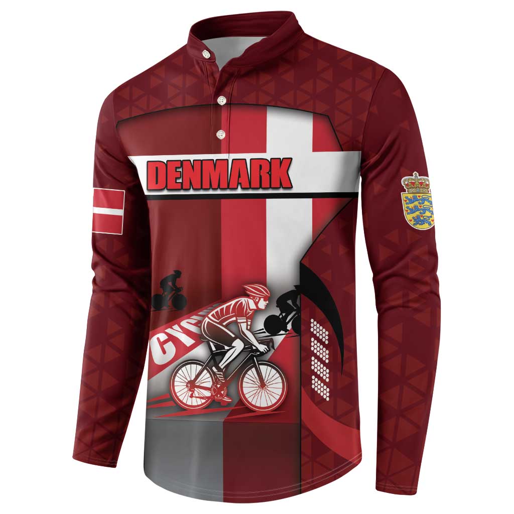 Personalized Denmark Cycling Button Sweatshirt Sporty Style Red - Wonder Print Shop