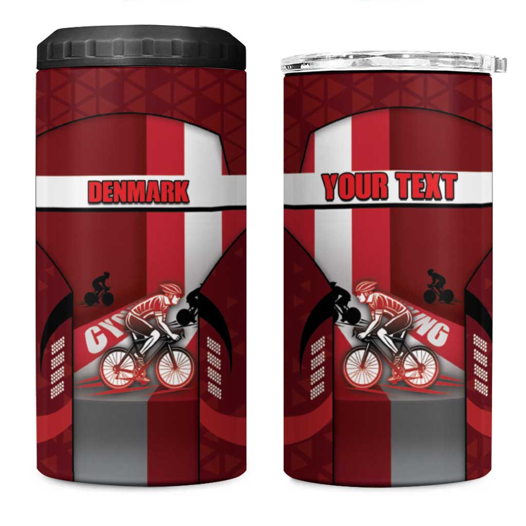 Personalized Denmark Cycling 4 in 1 Can Cooler Tumbler Sporty Style Red - Wonder Print Shop