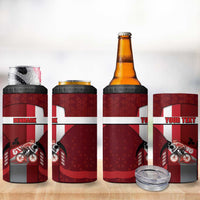 Personalized Denmark Cycling 4 in 1 Can Cooler Tumbler Sporty Style Red - Wonder Print Shop
