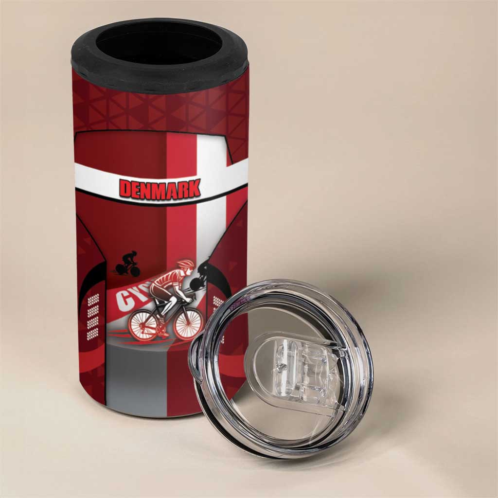 Personalized Denmark Cycling 4 in 1 Can Cooler Tumbler Sporty Style Red - Wonder Print Shop