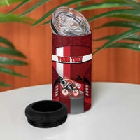 Personalized Denmark Cycling 4 in 1 Can Cooler Tumbler Sporty Style Red - Wonder Print Shop
