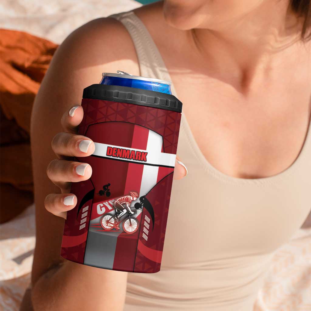 Personalized Denmark Cycling 4 in 1 Can Cooler Tumbler Sporty Style Red - Wonder Print Shop