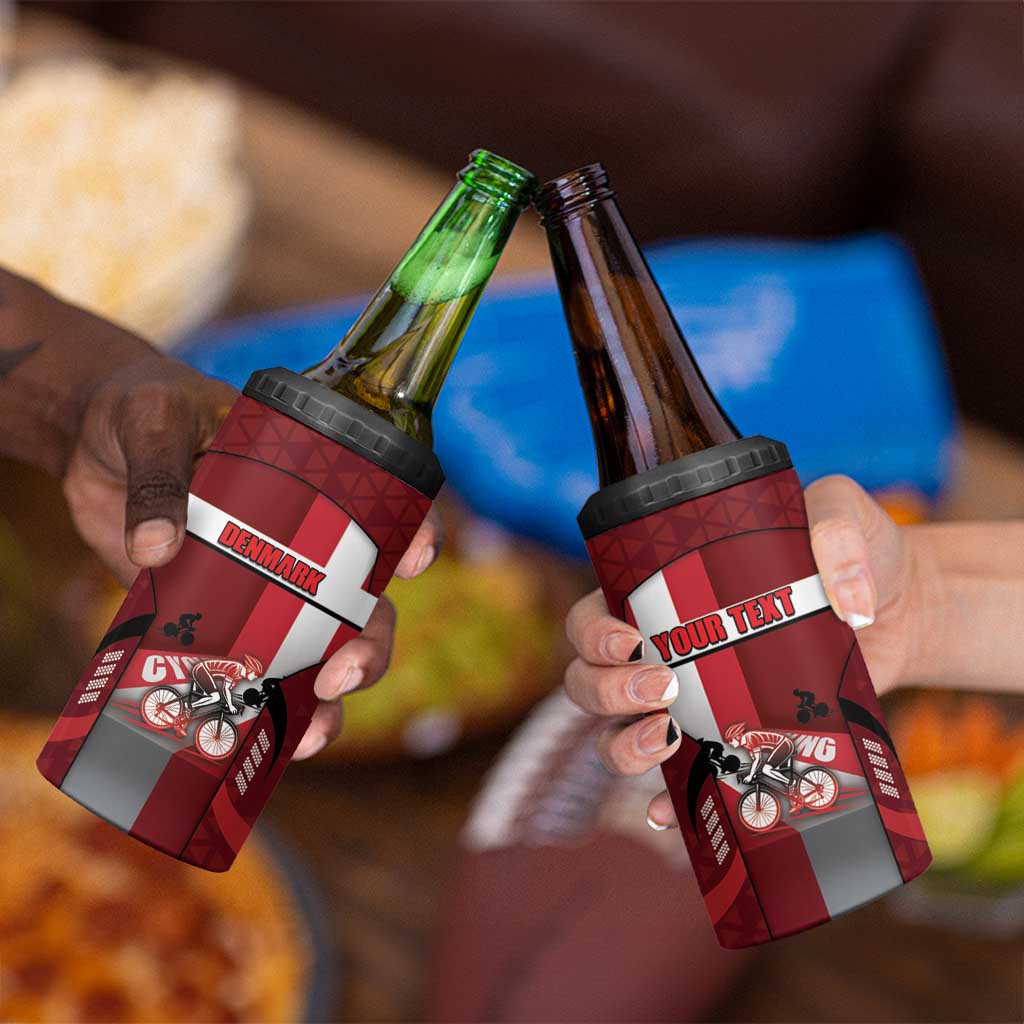 Personalized Denmark Cycling 4 in 1 Can Cooler Tumbler Sporty Style Red - Wonder Print Shop