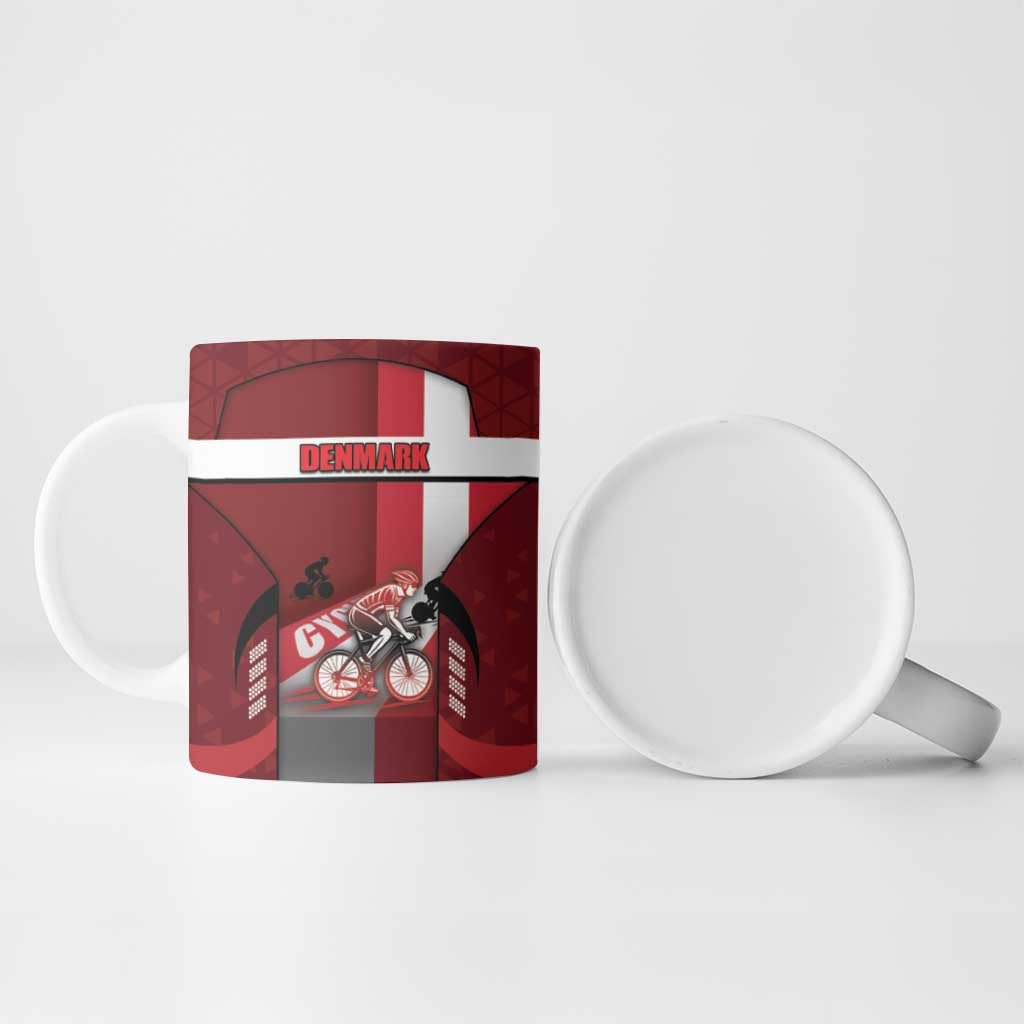 Denmark Cycling Ceramic Mug Sporty Style Red - Wonder Print Shop