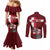 Personalized Denmark Cycling Couples Matching Mermaid Dress and Long Sleeve Button Shirt Sporty Style Red - Wonder Print Shop