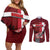 Personalized Denmark Cycling Couples Matching Off Shoulder Short Dress and Long Sleeve Button Shirt Sporty Style Red - Wonder Print Shop