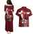 Personalized Denmark Cycling Couples Matching Puletasi and Hawaiian Shirt Sporty Style Red - Wonder Print Shop