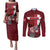 Personalized Denmark Cycling Couples Matching Puletasi and Long Sleeve Button Shirt Sporty Style Red - Wonder Print Shop