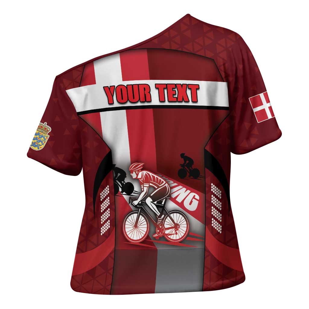 Personalized Denmark Cycling Cross Shoulder Shirt Sporty Style Red - Wonder Print Shop