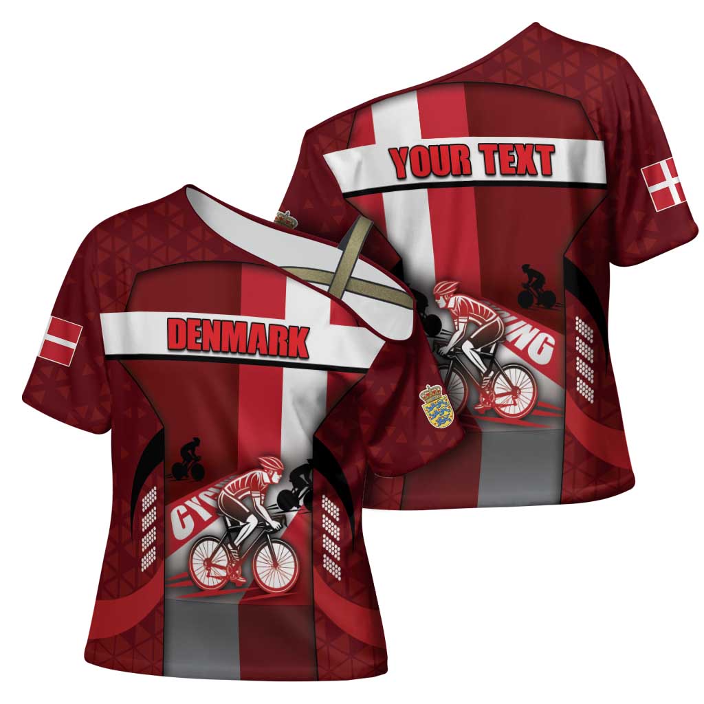 Personalized Denmark Cycling Cross Shoulder Shirt Sporty Style Red - Wonder Print Shop
