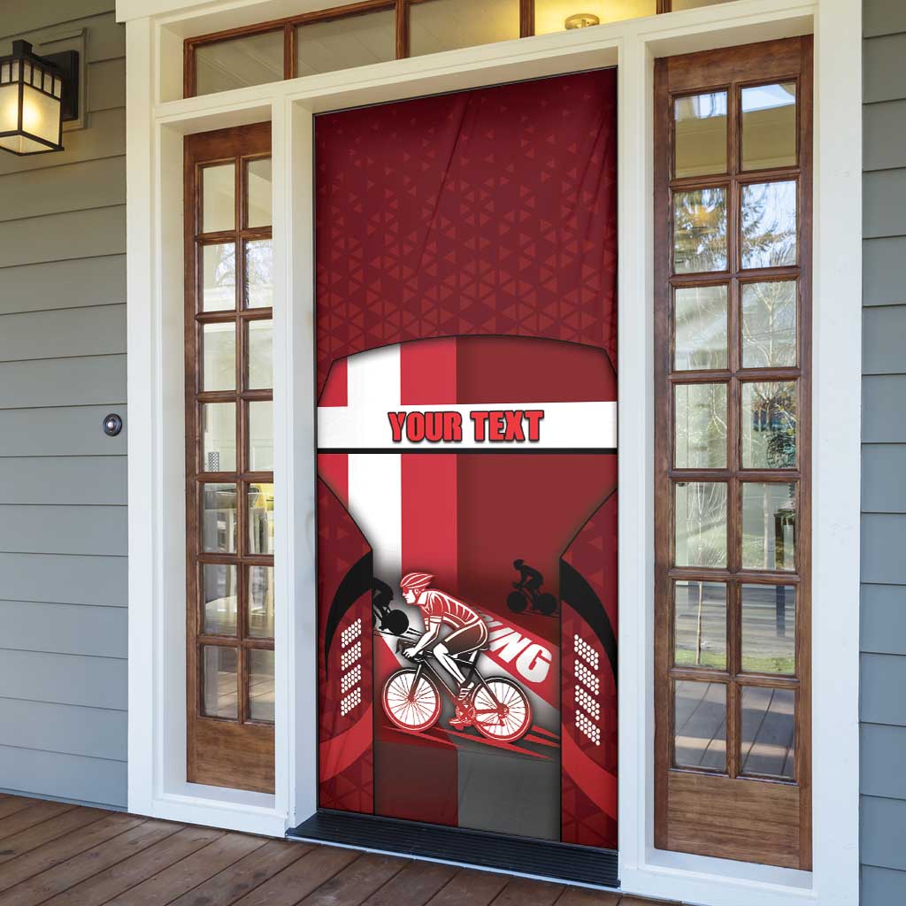 Personalized Denmark Cycling Door Cover Sporty Style Red - Wonder Print Shop