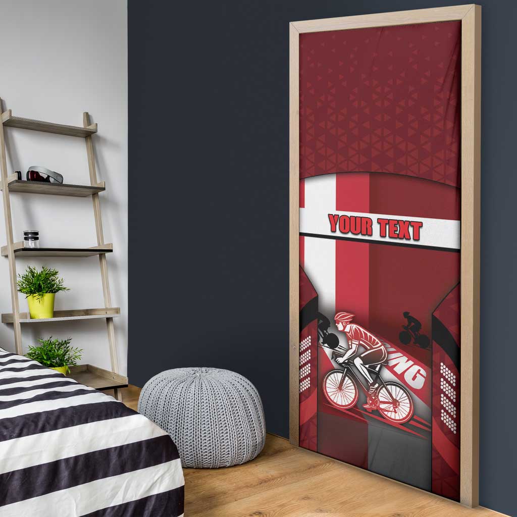 Personalized Denmark Cycling Door Cover Sporty Style Red - Wonder Print Shop