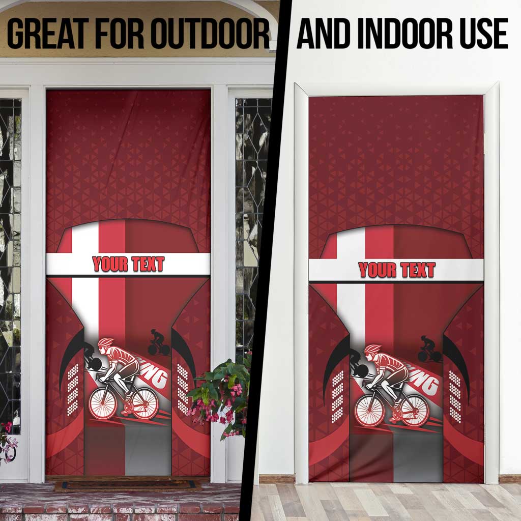 Personalized Denmark Cycling Door Cover Sporty Style Red - Wonder Print Shop