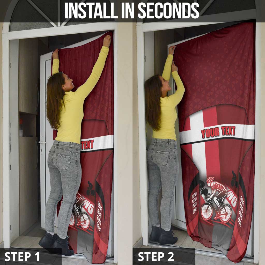 Personalized Denmark Cycling Door Cover Sporty Style Red - Wonder Print Shop
