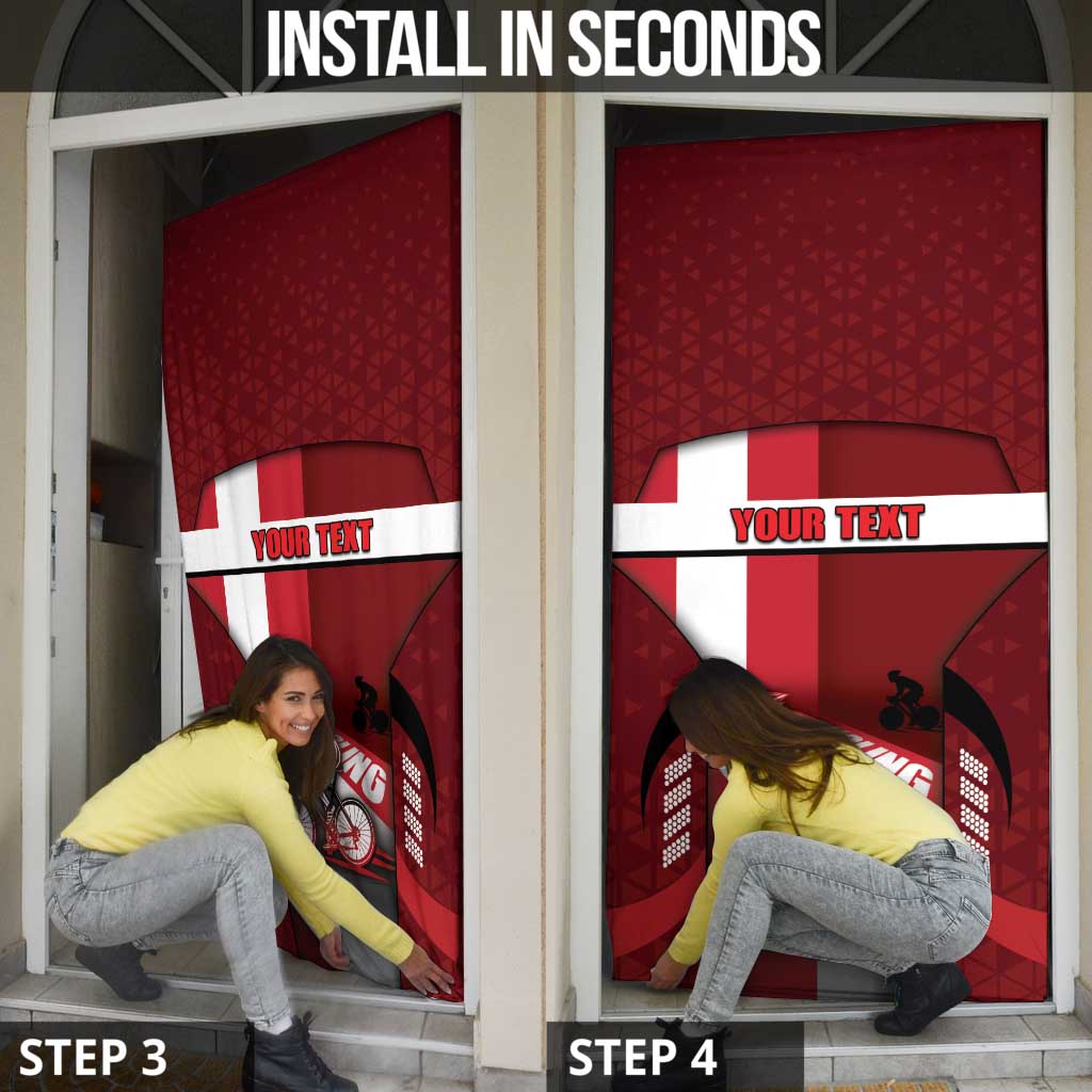 Personalized Denmark Cycling Door Cover Sporty Style Red - Wonder Print Shop