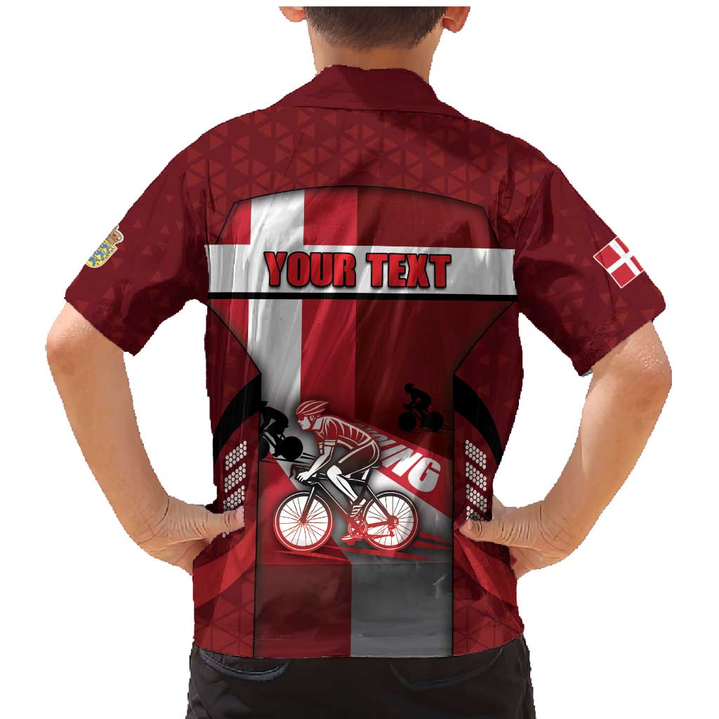 Personalized Denmark Cycling Family Matching Mermaid Dress and Hawaiian Shirt Sporty Style Red - Wonder Print Shop