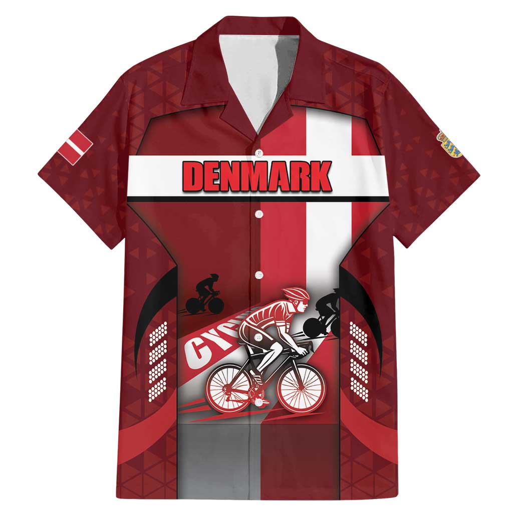 Personalized Denmark Cycling Family Matching Mermaid Dress and Hawaiian Shirt Sporty Style Red - Wonder Print Shop