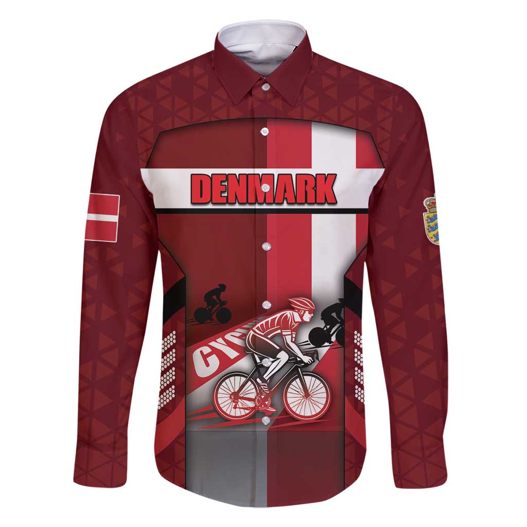 Personalized Denmark Cycling Family Matching Mermaid Dress and Hawaiian Shirt Sporty Style Red - Wonder Print Shop