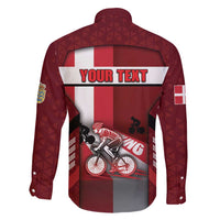 Personalized Denmark Cycling Family Matching Mermaid Dress and Hawaiian Shirt Sporty Style Red - Wonder Print Shop