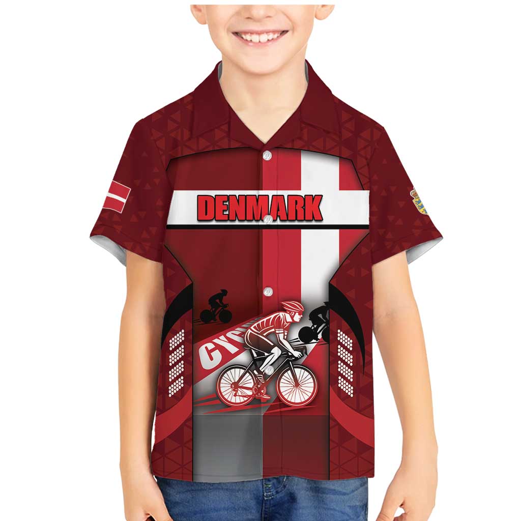 Personalized Denmark Cycling Family Matching Mermaid Dress and Hawaiian Shirt Sporty Style Red - Wonder Print Shop