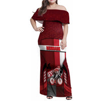 Personalized Denmark Cycling Family Matching Off Shoulder Maxi Dress and Hawaiian Shirt Sporty Style Red - Wonder Print Shop