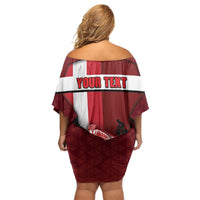 Personalized Denmark Cycling Family Matching Off Shoulder Short Dress and Hawaiian Shirt Sporty Style Red - Wonder Print Shop