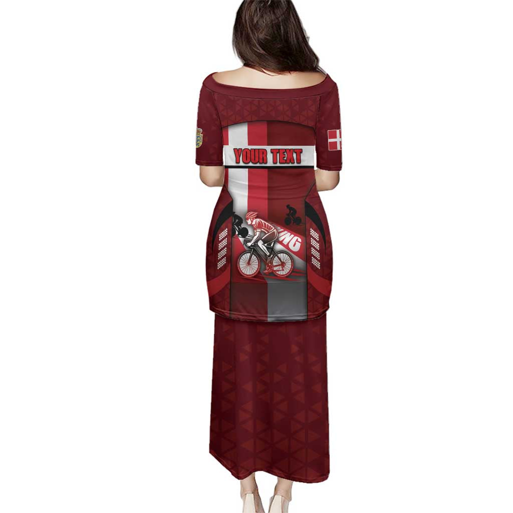 Personalized Denmark Cycling Family Matching Puletasi and Hawaiian Shirt Sporty Style Red - Wonder Print Shop