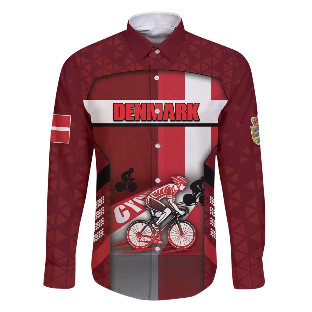 Personalized Denmark Cycling Family Matching Short Sleeve Bodycon Dress and Hawaiian Shirt Sporty Style Red - Wonder Print Shop