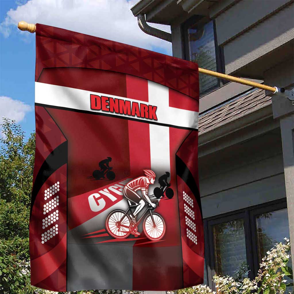 Denmark Cycling Garden Flag Sporty Style Red - Wonder Print Shop