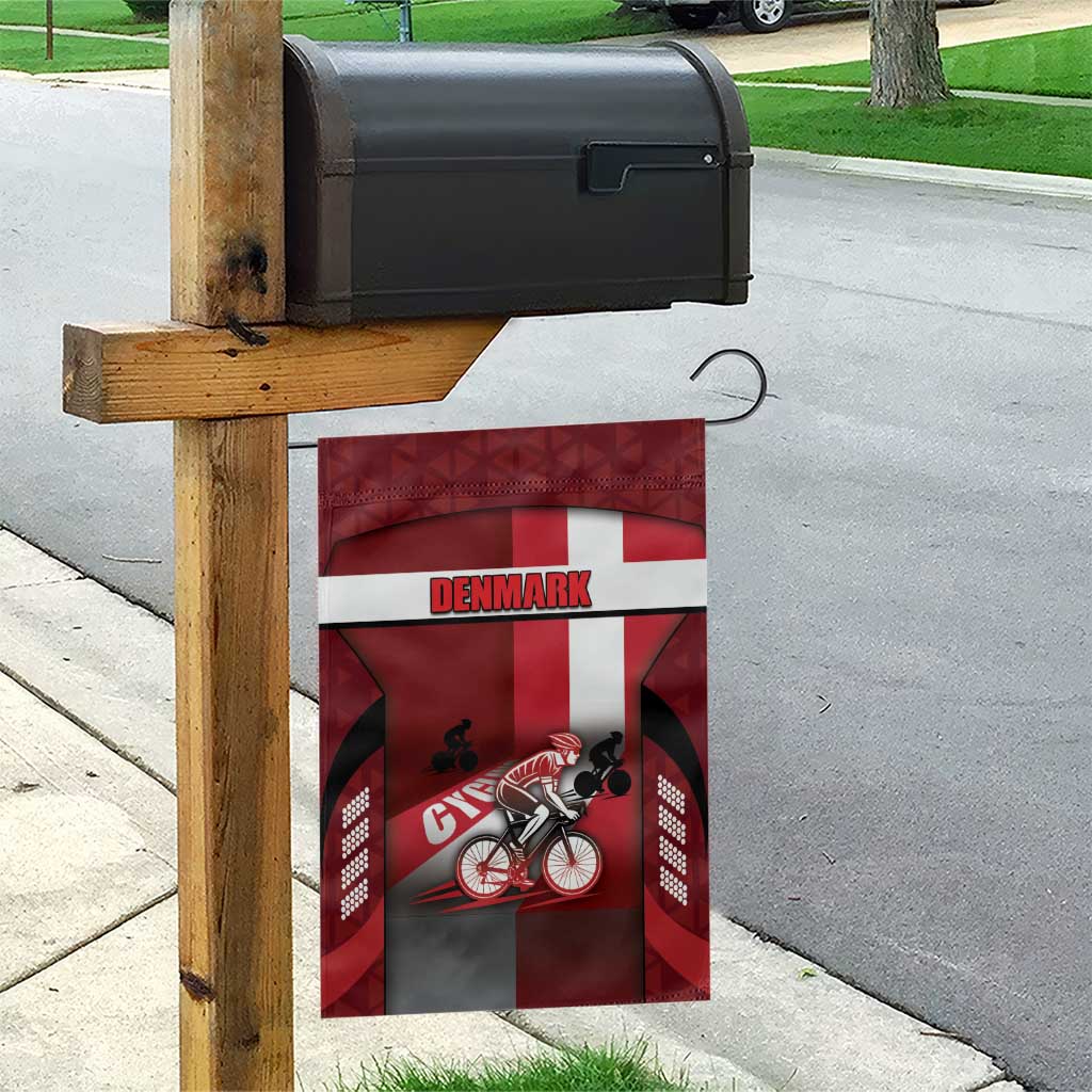 Denmark Cycling Garden Flag Sporty Style Red - Wonder Print Shop
